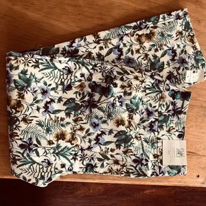 Roz & Ali cream floral stretch pants, size 12 NWT